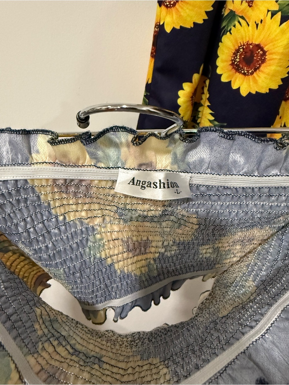 Angashion Floral Maxi Skirt Set in Navy and Yellow Sunflower Print - Picture 2 of 2